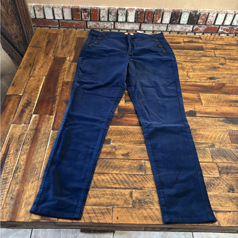 LOFT Navy Vinyl Skinny Pants